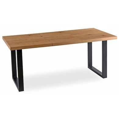 Стол раскладной MEBEL ELITE TOMAS 130(230)х95 см Дуб Золотой/черный реальная фотография