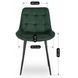 Комплект стол раскладной MEBEL ELITE MAX 80(160)х80 см Дуб артизан Черный +4 стула CHRIS Зеленый