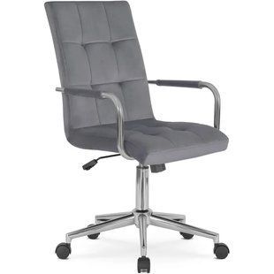 Стул офисный поворотный MEBEL ELITE BOSTON Velvet, Серый реальная фотография