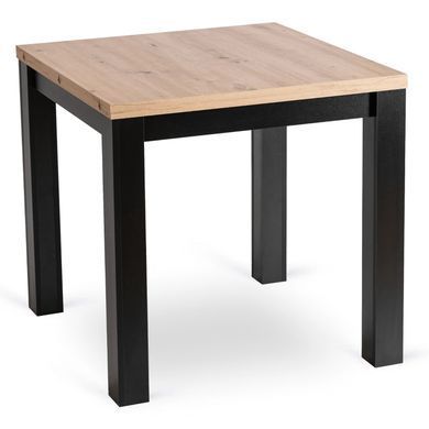 Комплект стол раскладной MEBEL ELITE MAX 80(160)х80 см Дуб Крафт Черный +4 стулья CHRIS Черный реальная фотография
