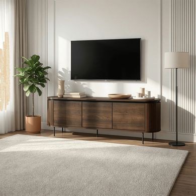 ТВ Тумба MEBEL ELITE BECK 160 Горіх жива фотографія