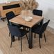 Комплект стол раскладной MEBEL ELITE MAX 80(160)х80 см Дуб Крафт Черный +4 стулья CHRIS Черный
