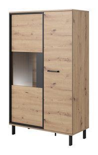 Вітрина низька Perfect Home Нест / Nest 2-дверна 2D1W/90 Дуб артизан/антрацит жива фотографія