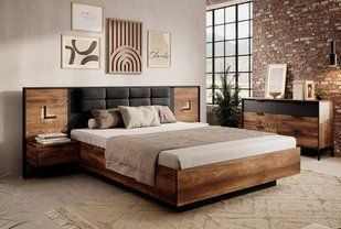 Спальня Perfect Home Милтон / Milton B Каштан/антрацит реальная фотография