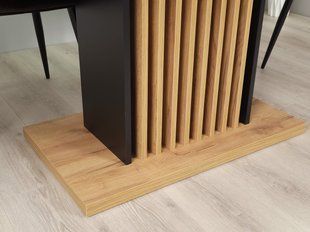 Розкладний стілTREND D/C MAX Intarsio 160(210)x90 дуб крафт золотий/чорний жива фотографія