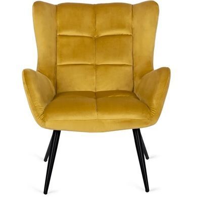 Кресло мягкое бархатное MEBEL ELITE VINCENT Velvet Горчица