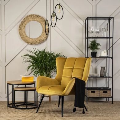 Кресло мягкое бархатное MEBEL ELITE VINCENT Velvet Горчица