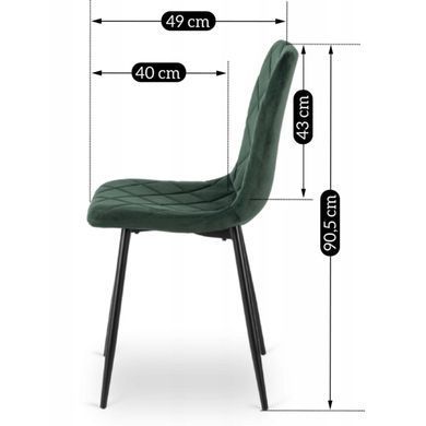 Стілець оксамитовий MEBEL ELITE FORIS Velvet Зелений жива фотографія
