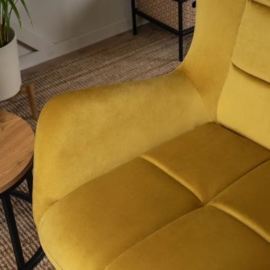 Кресло мягкое бархатное MEBEL ELITE VINCENT Velvet Горчица