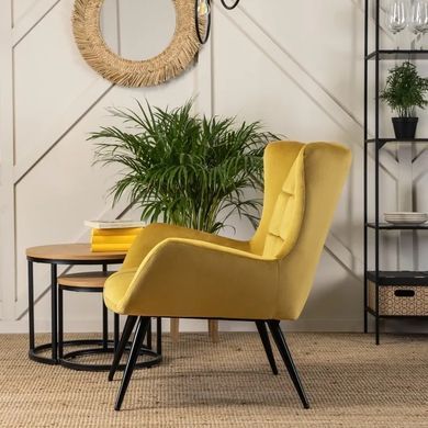 Кресло мягкое бархатное MEBEL ELITE VINCENT Velvet Горчица
