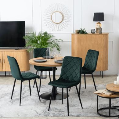 Стілець оксамитовий MEBEL ELITE FORIS Velvet Зелений жива фотографія