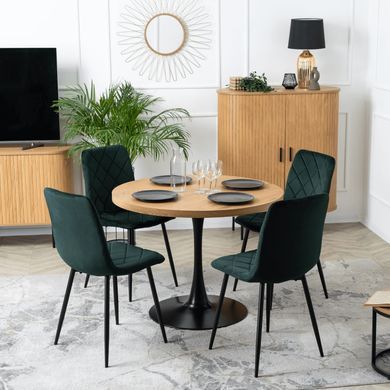 Стілець оксамитовий MEBEL ELITE FORIS Velvet Зелений жива фотографія