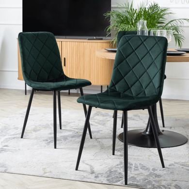 Стілець оксамитовий MEBEL ELITE FORIS Velvet Зелений жива фотографія