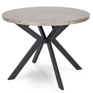 Стол раскладной круглый MEBEL ELITE DORIAN 80(160)х80 см Бетон реальная фотография
