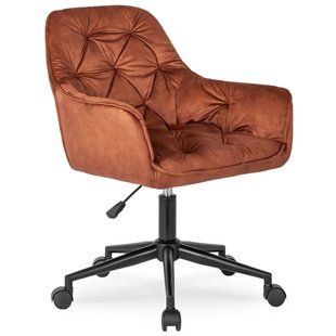 Стул офисный поворотный бархатный MEBEL ELITE MILAN 2 Velvet Красный / Черный реальная фотография