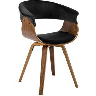 Стул бархатный MEBEL ELITE OHIO 2 Velvet Черный / Натуральный реальная фотография