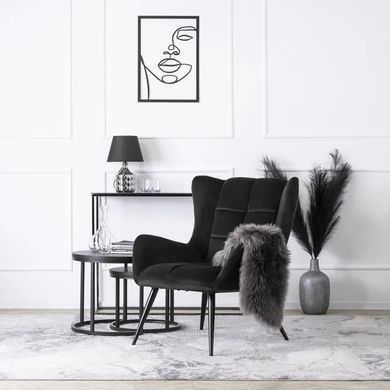 Крісло м'яке оксамитове MEBEL ELITE VINCENT Velvet Чорний