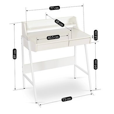 Письменный стол MEBEL ELITE PERI 77 см Белый реальная фотография
