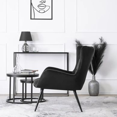 Крісло м'яке оксамитове MEBEL ELITE VINCENT Velvet Чорний