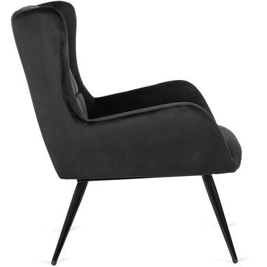 Крісло м'яке оксамитове MEBEL ELITE VINCENT Velvet Чорний