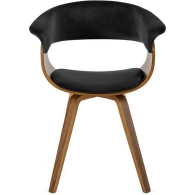 Стул бархатный MEBEL ELITE OHIO 2 Velvet Черный / Натуральный реальная фотография