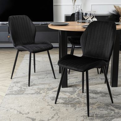 Стул бархатный MEBEL ELITE LILAC Velvet Черный/черный реальная фотография
