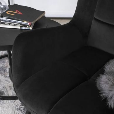 Крісло м'яке оксамитове MEBEL ELITE VINCENT Velvet Чорний