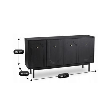 Комод MEBEL ELITEM MARLEN 155 Черный реальная фотография