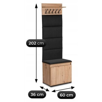 Передпокій MEBEL ELITE VENORNA 60 Дуб Артизан/графіт жива фотографія