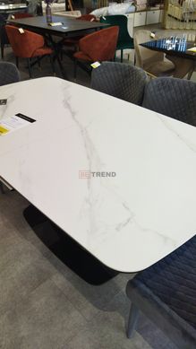 Стол раскладной TML-870 Vetro 160(200)x90 Белый Мрамор реальная фотография