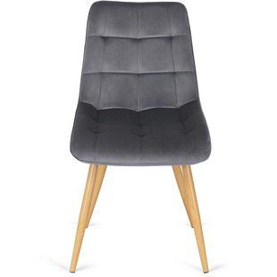 Стул бархатный MEBEL ELITE RODRI Velvet Серый/Натуральный реальная фотография