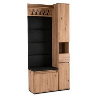 Прихожая MEBEL ELITE VENORNA 90 Дуб Артизан/графит реальная фотография