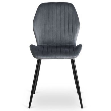 Стілець оксамитовий MEBEL ELITE LILAC Velvet Сірий/чорний жива фотографія