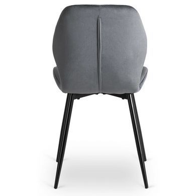 Стілець оксамитовий MEBEL ELITE LILAC Velvet Сірий/чорний жива фотографія