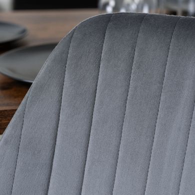 Стілець оксамитовий MEBEL ELITE LILAC Velvet Сірий/чорний жива фотографія