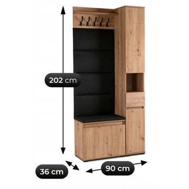Передпокій MEBEL ELITE VENORNA 90 Дуб Артизан/графіт жива фотографія