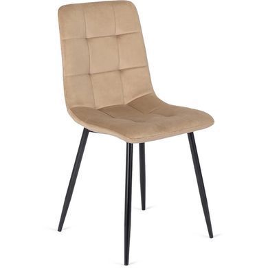 Комплект стіл розкладний MEBEL ELITE CLARK 120(160)х80 см Дуб артизан/чорний +4 стільці PERU Беж жива фотографія