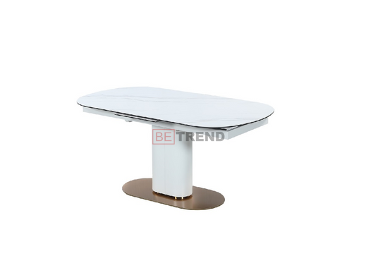 Стол раскладной TML-828 VETRO 160(200)x90 Белый Мрамор / Золото реальная фотография