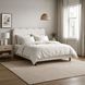 Кровать двуспальная MEBEL ELITE IZMIR 160x200 см Кремовая реальная фотография