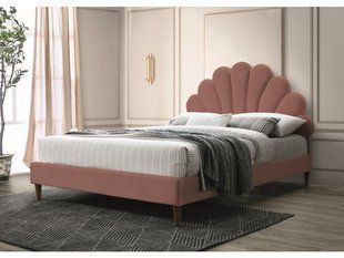 Ліжко SANTANA Velvet Signal 160х200 Рожевий жива фотографія