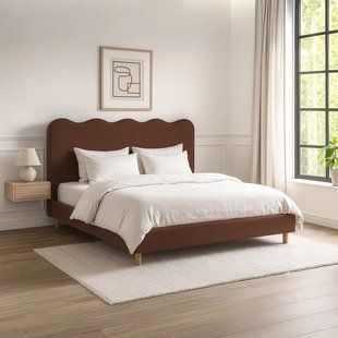 Ліжко двоспальне MEBEL ELITE IZMIR 160x200 см Рудий жива фотографія