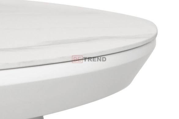 Стол раскладной TML-875 Vetro 110(150)x110 Белый Мрамор реальная фотография