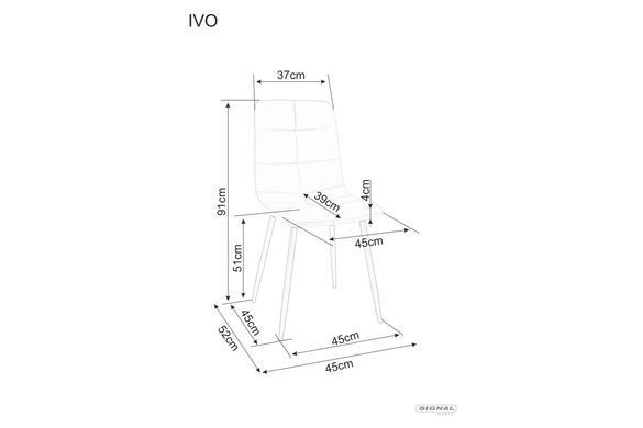 Стілець Ivo Velvet Signal Сірий жива фотографія