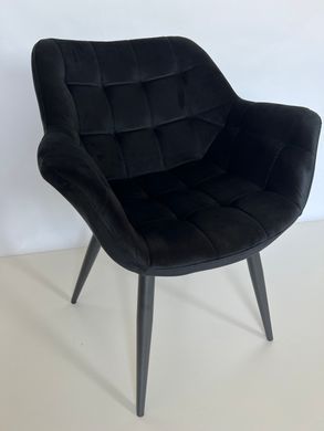 Кресло ELEGANTE Velvet Intarsio Черный реальная фотография