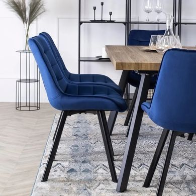 Стул бархатный MEBEL ELITE RICK Velvet, Темно-синий реальная фотография