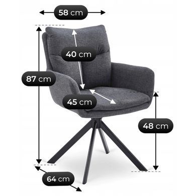 Комплект стола MEBEL ELITE LUIGI 160(240)х90 см серый мрамор/черный и 4 стульев PAUL темно-серого цвета реальная фотография
