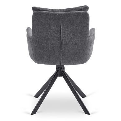 Комплект стола MEBEL ELITE LUIGI 160(240)х90 см серый мрамор/черный и 4 стульев PAUL темно-серого цвета реальная фотография