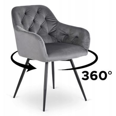 Стул поворотный бархатный MEBEL ELITE IDA Velvet Серый реальная фотография