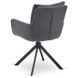 Комплект стола MEBEL ELITE LUIGI 160(240)х90 см серый мрамор/черный и 4 стульев PAUL темно-серого цвета