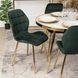 Стілець оксамитовий MEBEL ELITE LUCKY Velvet Зелений / Золотий